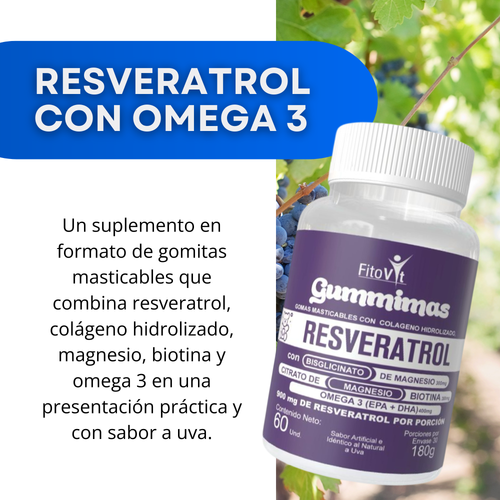 Gomas de Resveratrol con omega 3 Fitovit 60 unidades